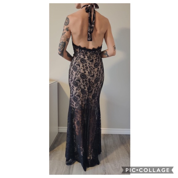 Black Lace overlay dress / gown - Picture 2 of 2